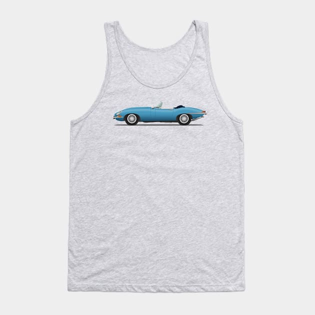 Jaguar E Type Roadster Cotswold Blue Tank Top by SteveHClark